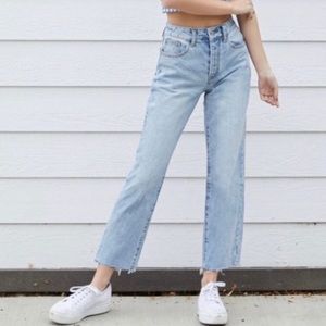 brandy (john galt) straight leg raw hem jeans
